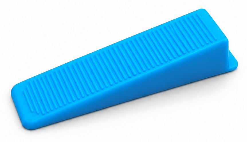 Blue ridged levelling wedge